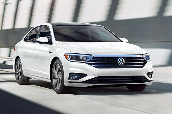 Jetta SEL Premium shown in Pure White.